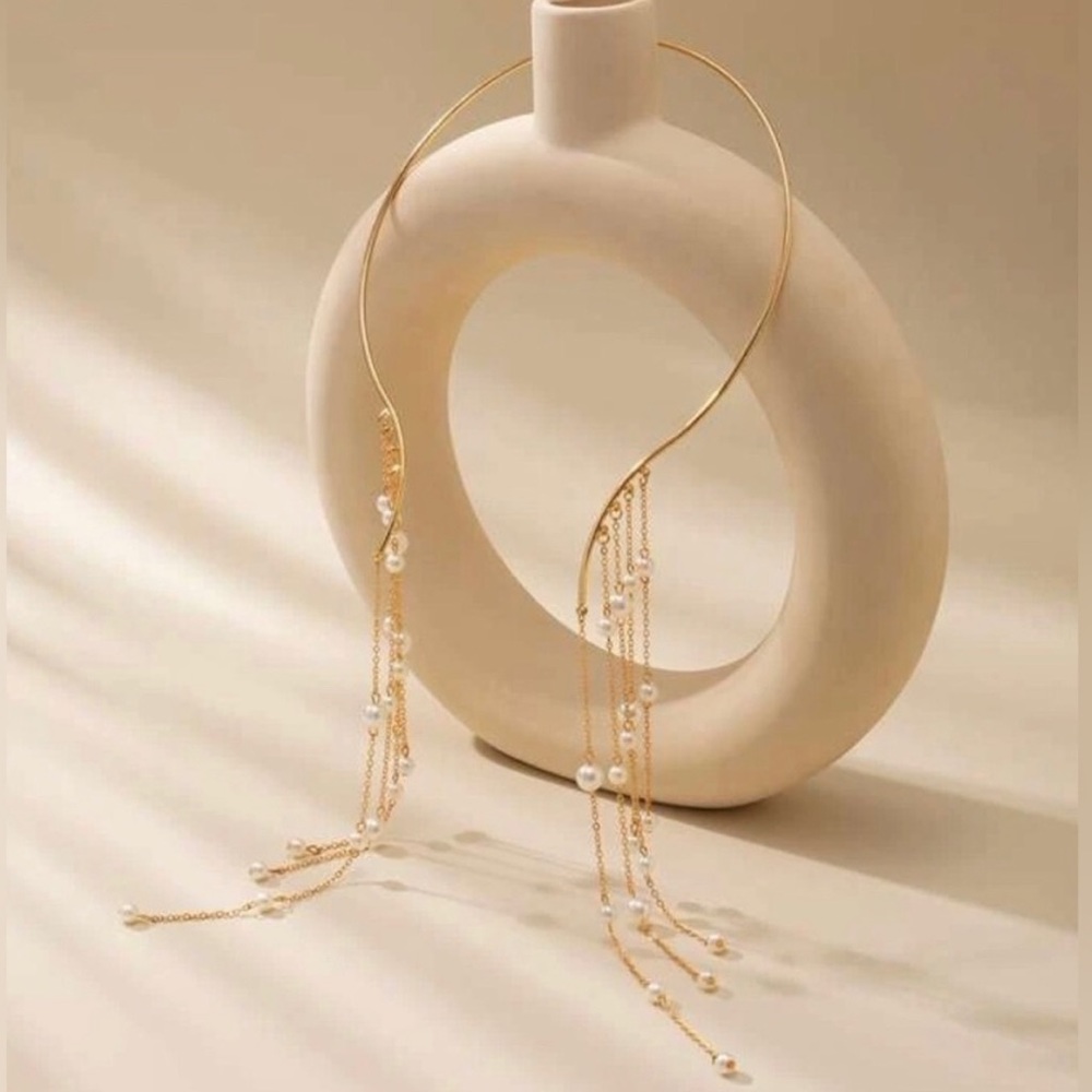 Anthropologie Pearl Choker Statement Necklace - Picture 6 of 9